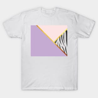 Abstract zebra print, color blocking lila T-Shirt